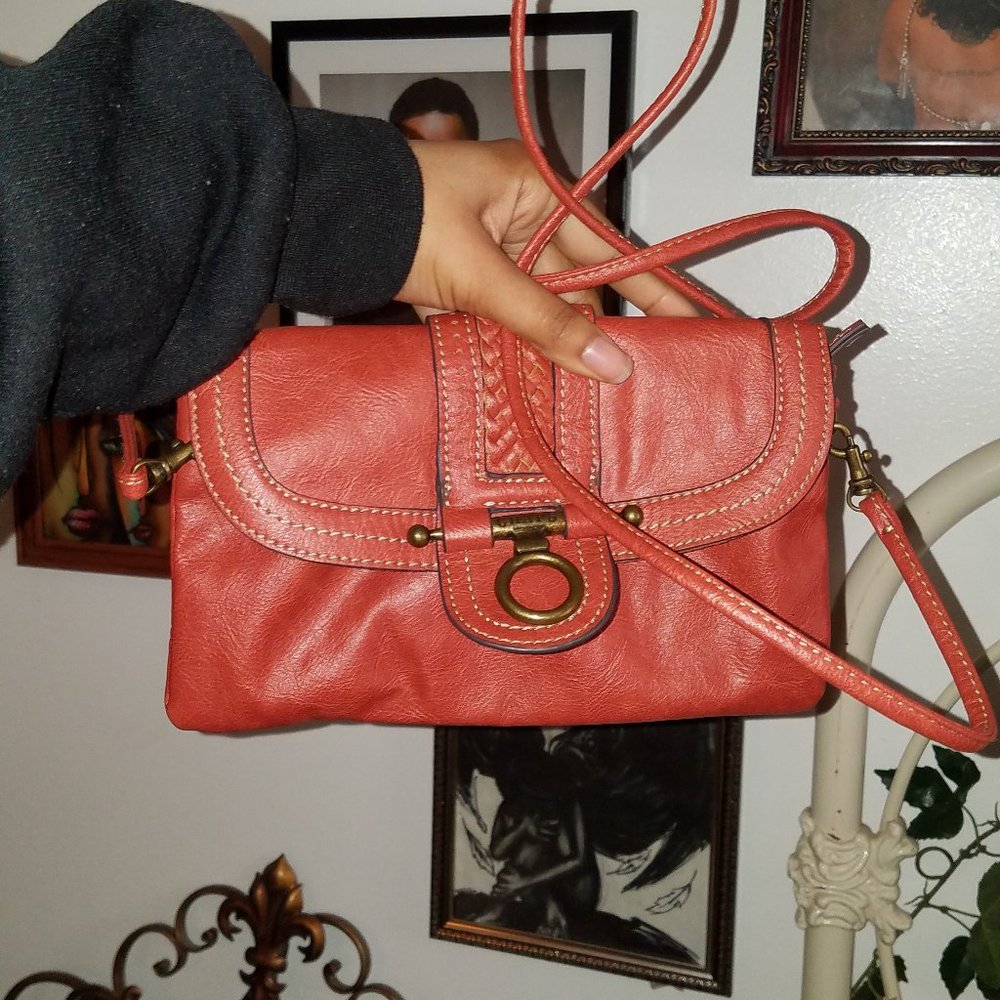 orange crossbody purse